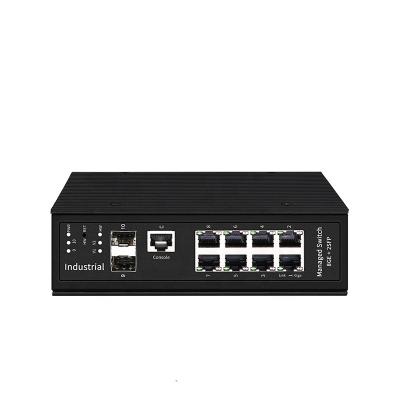 China LACP 8port Full Gigabit Managed Industrial Ethernet Switch with 2SFP DIN Rail Network Switch for IPC Camera for sale