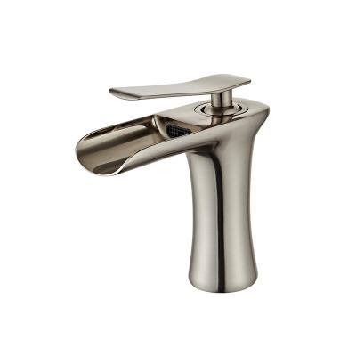 China Faucets Yundoom Bagno Faucet Metered Nickel Brushed Finish Brass Main Body Bathroom Taps Basin Mixer Tap Health Water Faucets for sale