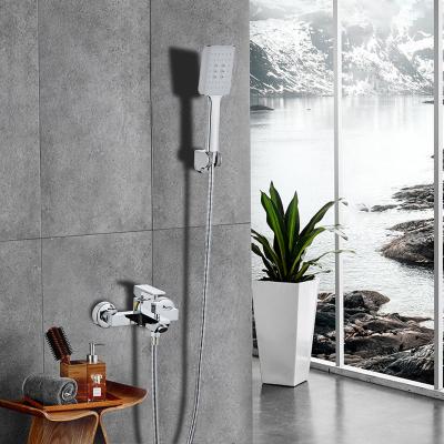 China With Slide Bar Bathroom Chuveiro Fittings Shower Mixer Bath Shower Popular Wall Mounted Faucets for sale