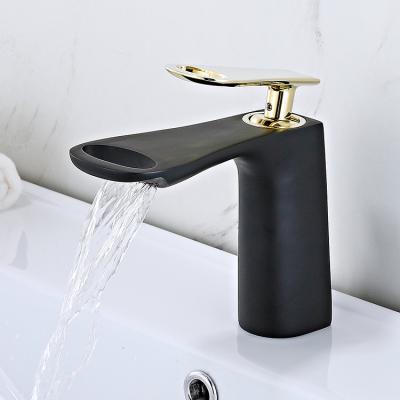 China Faucets China Supplier Single Hole Deck Mount Bathroom Black Basin Faucets Metered Single Mixer Taps for sale