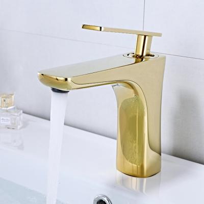 China Cheap Price Thermostatic Sanitary Ware Single Hole Wasserhahn Color Bathroom Basin Faucet Gold Color Bathroom Basin Faucet for sale