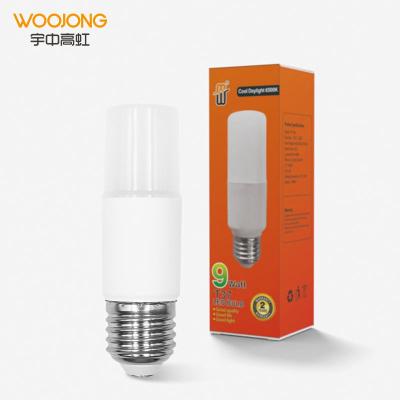 China WOOJONG Hot Selling High Efficiency Indoor Slim Tube 8W T37 6500k E26 Led Plastic T Lamp for sale