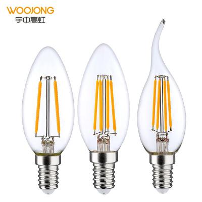 China WOOJONG Residential Hot Sale Amber Milk Candle Bulb Incandescent Filament Led Lamp for sale