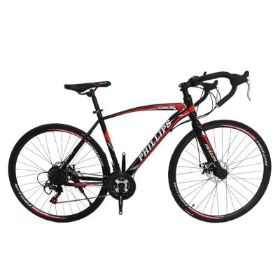 China Carbon Frame Road Bike Lightweight 21 Speed ​​700c Carbon Steel Frame Derailleur Setting Tire 23 Chain Disc Brake Road Bicycle Adult Bikes Cycle for sale