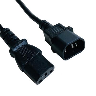 China Residential / General Purpose CE VDE 3 Pin IEC Electrical Extension Cable Female To Male AC Computer Monitor C13 C14 Connector Power Cord for sale