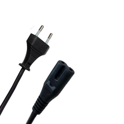 China High Quality Residential/General Purpose PVC Jacket AC Computer Charger Power Cable 2*0.5mm2 C7 Plug European Type Power Cord for sale