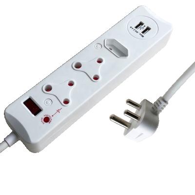 China Residential / General Purpose Newcomer South African Type 3 Outlets Multi Sockets Electrical Outlet Surge Protected Power Strip With USB for sale