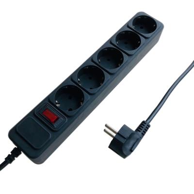 China 230V~250V residential/general purpose for Russia, Kazakhstan, Ukraine market hot sale 5 way single plug European type electrical surge protector for sale