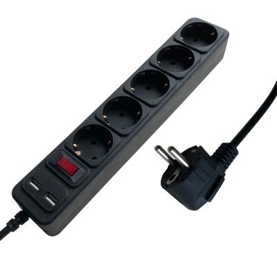 China 230V~250V Residential/Multi-Purpose For Russia, Kazakhstan, Ukraine Market Hot Selling Plug Power European Type Electrical Strip With USB for sale