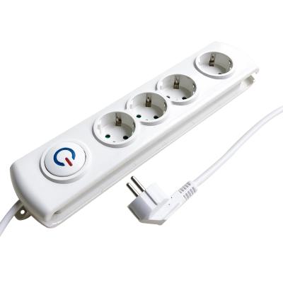 China White High Quality Surge Protector 4 CE Germany AC OEM Extension Socket Outlets With Button Switch Power Strip Surge Protector for sale