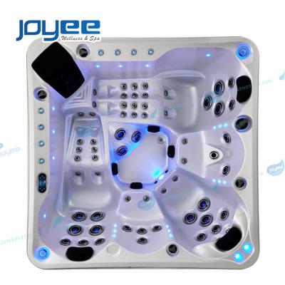 China JOYEE Modern Build In Spa Style Hot Tube Pool Europe Bath Hot Tub Balboa Control Coastal Hot Outdoor Rocky Whirlpool Jetted Spa Tub for sale