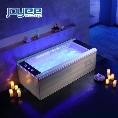 China JOYEE 1 Person Suppliers China Suppliers Double Waterfall Three Side Whirlpool Bathtub Double Side Garden Balcony Acrylic Massage Bathtubs With Spas Jets for sale