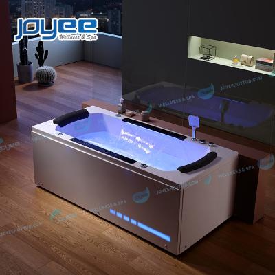 China JOYEE two people waterfall skirt acrylic massage freestanding hot tub whirlpool bathtub large size smart square side three control for sale