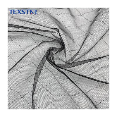 China Wedding Silver Shiny Tulle Metal Fishing Net Mesh Fabric For Clothing for sale