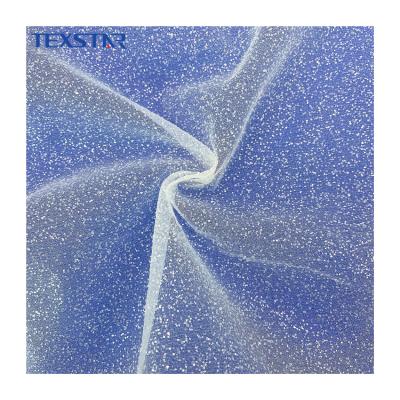 China Shrink-Resistant Shiny Glitter Printed Crushed Organza Fabric For Wedding Dress for sale