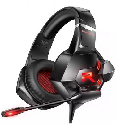 China OEM Bass Gaming LED Light Headset with Microphone PS4 PS5 RGB LED Light for Gamer Computer Gaming Earphone for sale