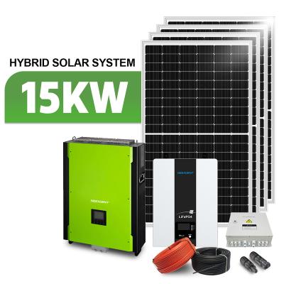 China Home Solar System 15kw On/Off Grid Hybrid Solar System Mono Solar Panel for sale