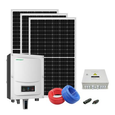 China Home On Grid Solar Power System 3kw 5kw 8kw Half Cut Off Mono Panel Solar Power System for sale