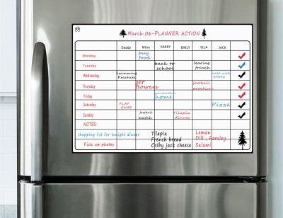 China School Teaching.office Planner Weekly Dry Erase PET Fridge Magnetic Whiteboard Calendar for sale