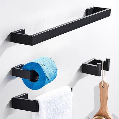 China Sustainable Home&Hotel Black Aluminum Bathroom Accessories Sets Wall Mount for sale