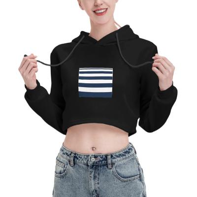 China 2021 Newly Long Anti-wrinkle girl clothing spring crop hoodie black cat ear hood stripe print hoodie for women for sale