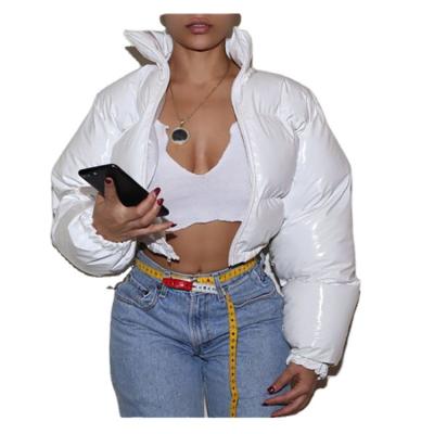 China New Arrival Breathable Women Crop Stripper Down Jacket Bomber Jacket Bubble Coat Women Long Sleeve Thick Zipper Bubble Jackets for sale