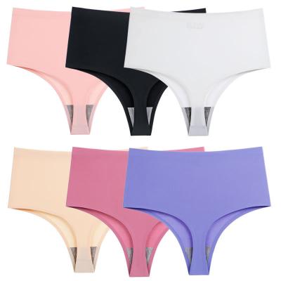 China Breathable Multi-size T Pants Women's High Waist Abdominal Women's Panties Seamless Ice Silk Thongs One Piece for sale