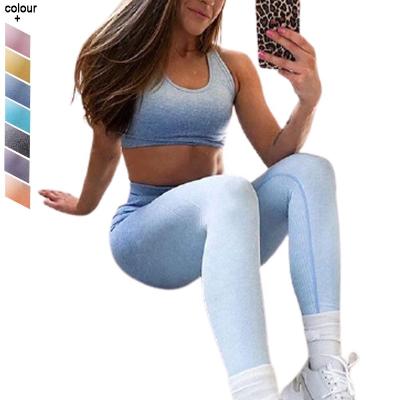 China Other Wear Gym Clothing Seamless Active Ombre Workout Sets For Women Yoga Suit for sale