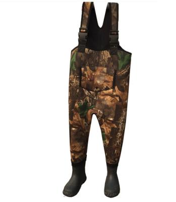 China Cheapest Kids Adjustable Strap Gusset and V-Gore Kids Camouflage Waterproof Neoprene Fishing Chest Wader for sale