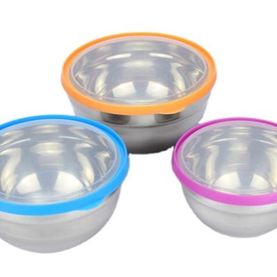 China Sustainable Stainless Steel Bowl With Color Lid Seal Pot Airtight Canister for sale