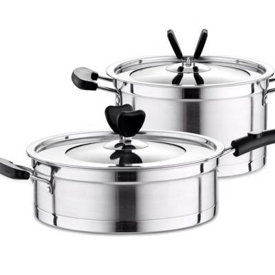 China High quality viable 20-24cm stainless steel kitchen cookware soup pot saucepan with bakelite handle for home kitchen use for sale