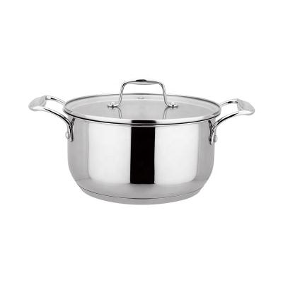 China Heavybao Large Stocked Commercial Pots Stainless Steel Satin Body Metal Soup Cooking Pot for sale