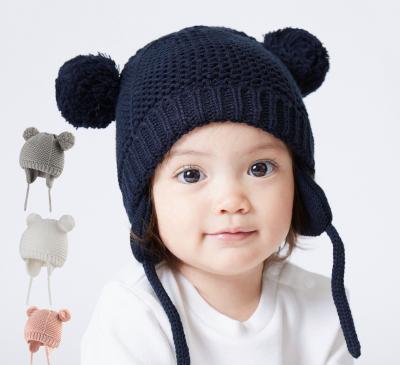 China New lovely soft winter baby knitted woolen hat with fleece knit ear hat cold - resistant for sale