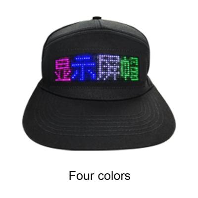 China breathable & Waterproof APP Controlled Programmable Multi Lingual Message Scrolling Led Screen Caps For Party for sale