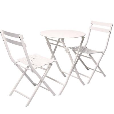 China Modern Simple Outdoor Furniture Metal Folding Garden Furniture Set With 1Table And 2 Chairs for sale