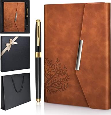 China High Quality Diary Hardcover Book Refillable Leather Notebook with Pen and Gift Box A5 Notebook Diary School Travel Business Work Home Writing for sale