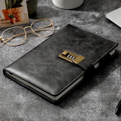 China A5 magnetic high-grade PU leather password notebook diary cover can be individually sent to couples send customers commemorative gifts for sale