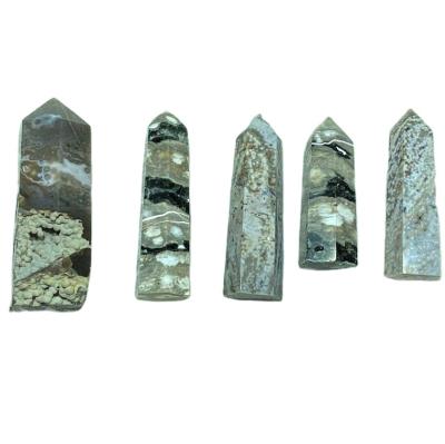 China China Wholesale Natural Healing Crystal Stones Tower Ocean Jasper Point Gemstone from China for Decoration for sale