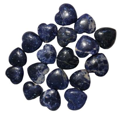 China China Wholesale Popular High Quality Crystal Blue-veins Sodalite Stone Small Size Heart Healing For Gift for sale