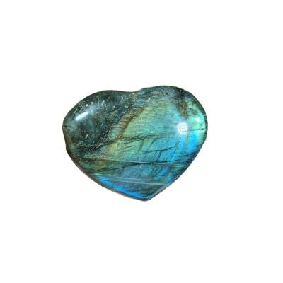 China Wholesale High Quality Natural Colored Labradorite Crystal Stone Europe Heart Shape Small Stone For Gifts for sale