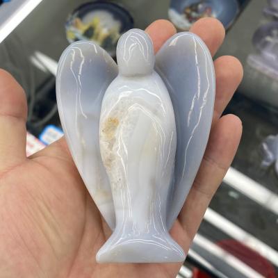 China China Wholesale Bulk Hand Carved Druzy Agate Geode Angel Carved Crystal Angel Carvings Crafts for sale