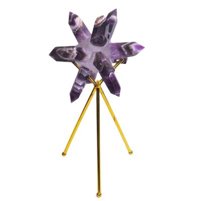 China China Wholesale Crystal Crafts Healing Clear Crystal Amethyst Flower Point Holder for Decoration for sale