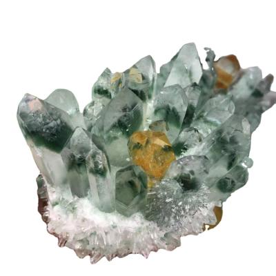 China Natural High Quality Rare Green Quartz Reiki Crystal Pyramid Cluster From China Ghost for sale