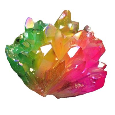 China Wholesale Random China Rainbow Aura Lemurian Crystal Cluster Reiki Titanium Healing for sale