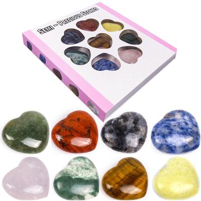 China Wholesale Natural Colored Quartz Polished Healing Crystal Heart In Box For Gifts From China for sale