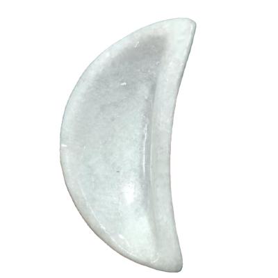 China Hot-wholesale white crystal moon shape craft stones china jade bowl for decoration for sale