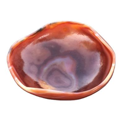 China Wholesale High Quality Red Irregular Shaped Agate Bowl China Gem Stone Crystal Bowl Valuable for sale