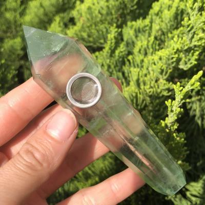 China China Customized Natural Green Fluorite Stone Crystal Smoking Pipe for sale