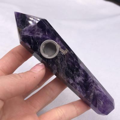 China High Quality Smoking Natural Amethyst Crystal Quartz Smoking Pipes Gift Tobacco Pipes for sale