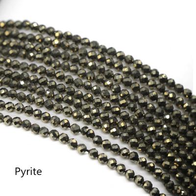 China Europe Natural Light Pyrite Stone 3MM Small Faded Beads Pendant Crystal For Jewelry Necklace Bracelet DIY Wholesale for sale